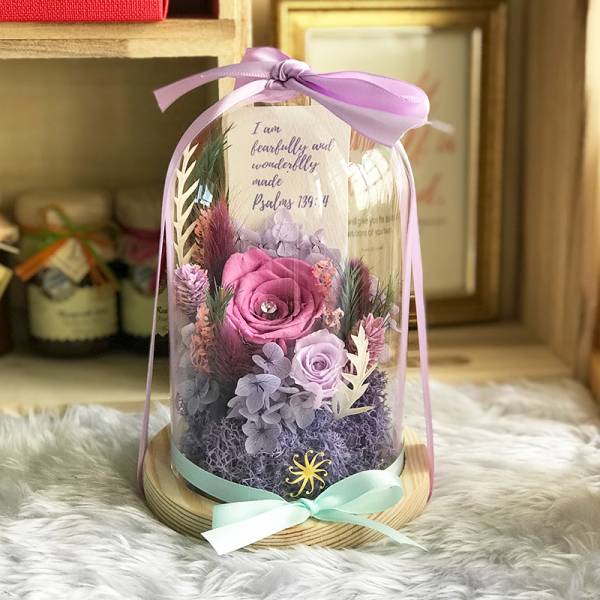 Flower Dome with Bible Verse - Wonderfully Made