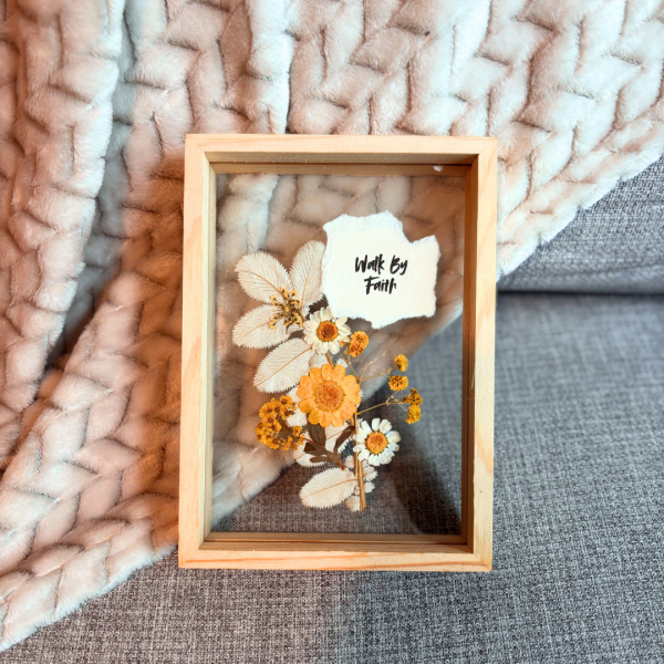 Walk by Faith – Pressed Floral Frame